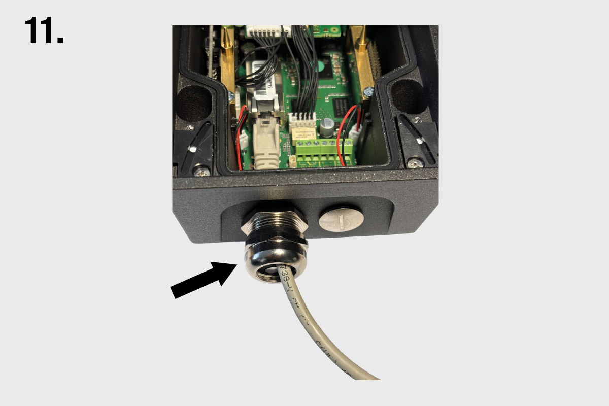 Cable Gland Pass-Through for IP Force – Cable gland tightened around inserted cable