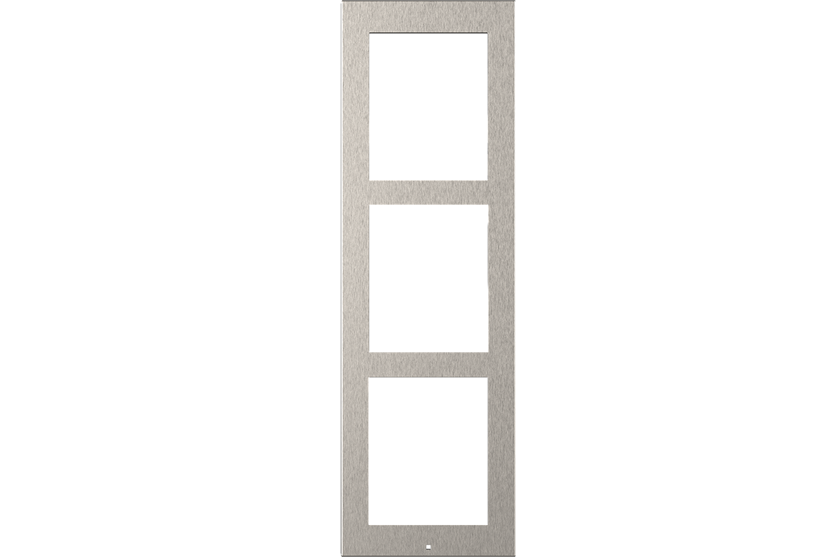 Surface-Mount Frame for Wall Installation, Three Modules, Silver