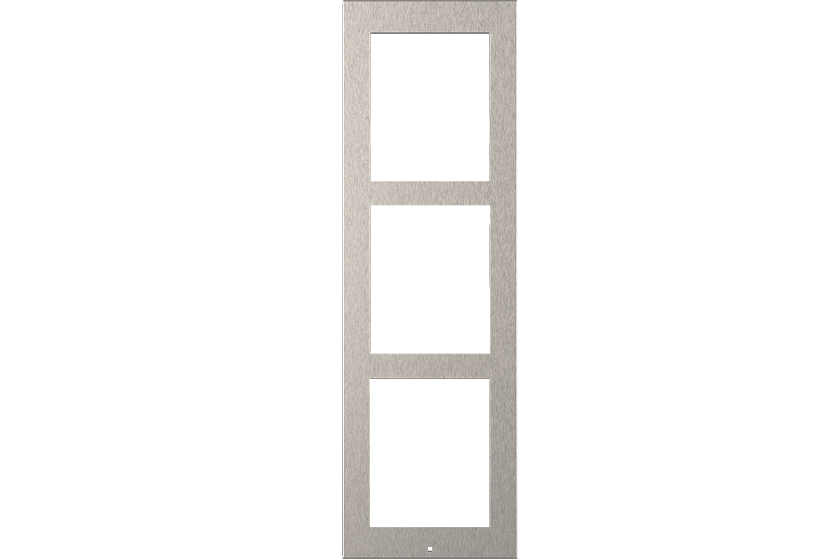 Surface-Mount Frame for Wall Installation, Three Modules, Silver