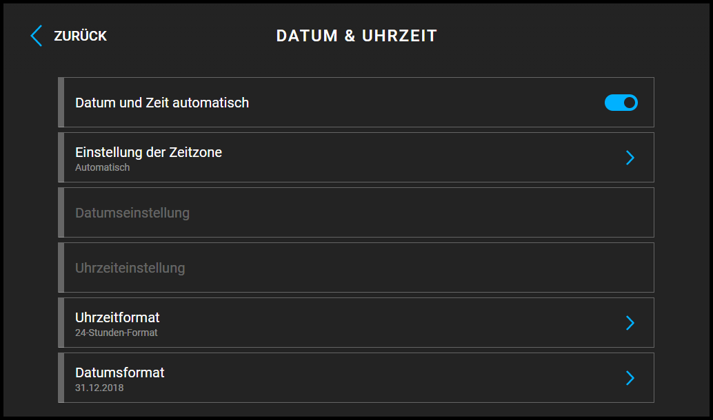 Date and Time Settings Screen of 2N Indoor View Indoor Station