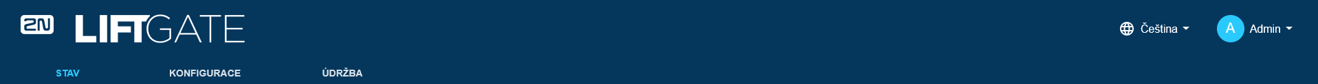 A mostly blue rectangular LiftGate banner with tabs and writing