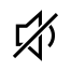 Speaker cone with a diagonal line across it, Mute Icon for 2N Indoor Compact