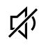 Speaker cone with a diagonal line across it, Mute Icon for 2N Indoor Compact