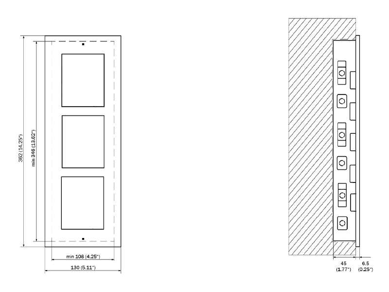 Flush mount installation three module