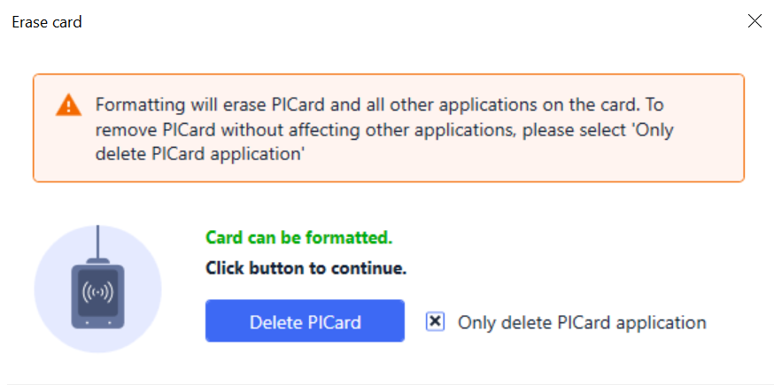 Card formatting status - Card Can Be Formatted