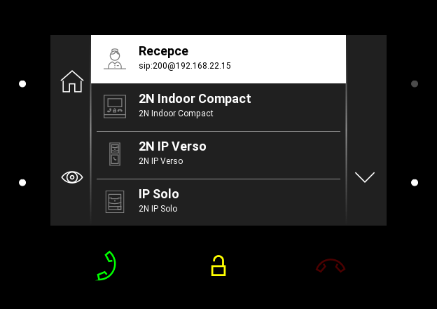 Directory Screen of 2N Indoor Compact Indoor Station