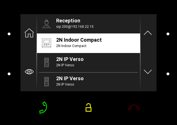 Directory Screen of 2N Indoor Compact Indoor Station