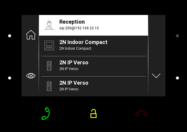 Directory Screen of 2N Indoor Compact Indoor Station