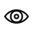 Eye shape with a pupil in the center, Detail Icon for 2N Indoor Compact