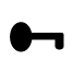 Filled black circle with a long thin rectangle with one notch pointing down, Key Icon in 2N IP Verso