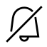Bell with a diagonal line crossing it out, DND Icon for 2N Indoor Compact