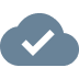 Cloud shape with a checkmark inside, Device Configuration Icon for 2N Elevator Center