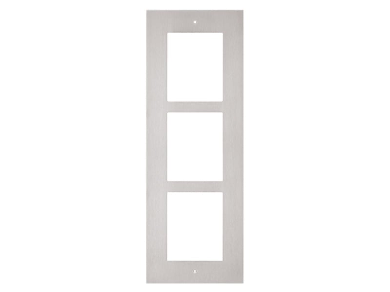 Flush-Mount Frame for Wall Installation, Three Modules, Silver