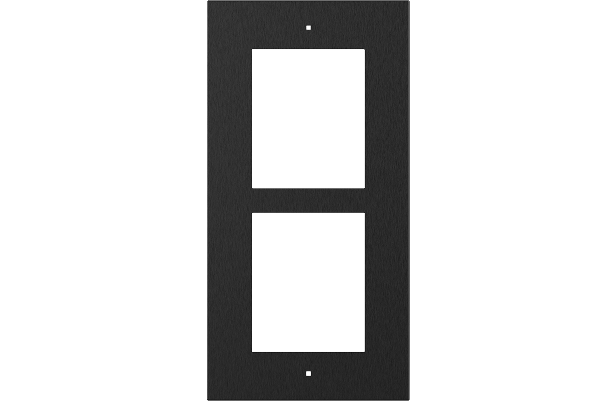 Flush-Mount Frame for Wall Installation, Double Module, Black