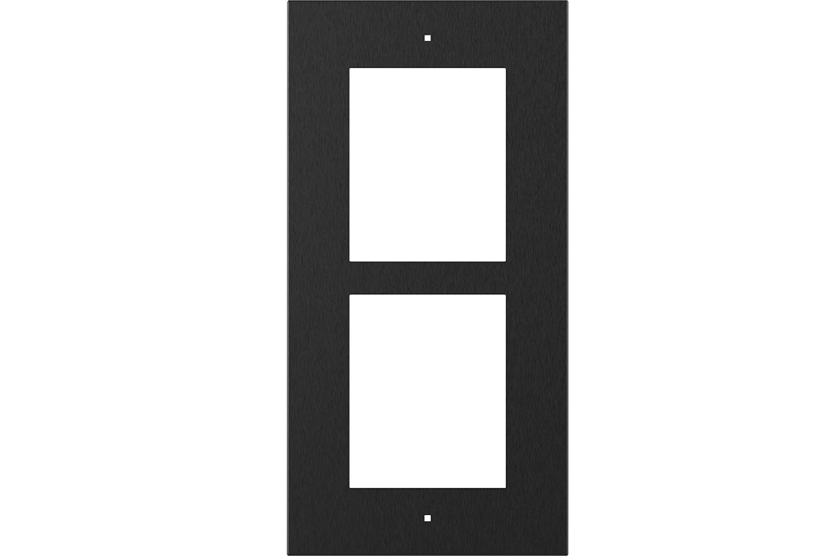 Flush-Mount Frame for Wall Installation, Double Module, Black