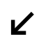 Arrow pointing diagonally down and to the left, Incoming Call Icon for 2N Indoor Compact