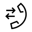 Telephone handset with two arrows forming a swap motion, Call Log Icon for 2N Indoor Compact