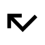 Black checkmark combined with an upward-left arrow, Missed Call Icon for 2N Indoor Compact