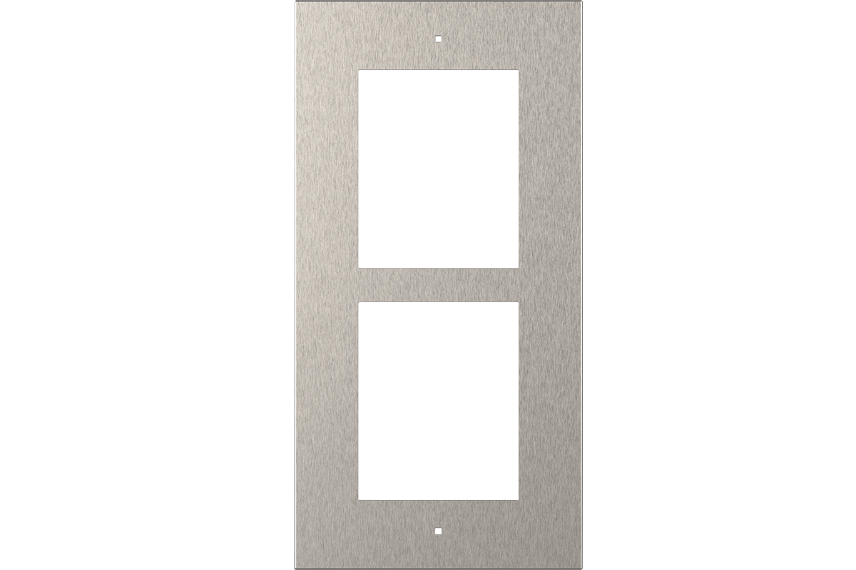 Flush-Mount Frame for Wall Installation, Two Modules, Silver