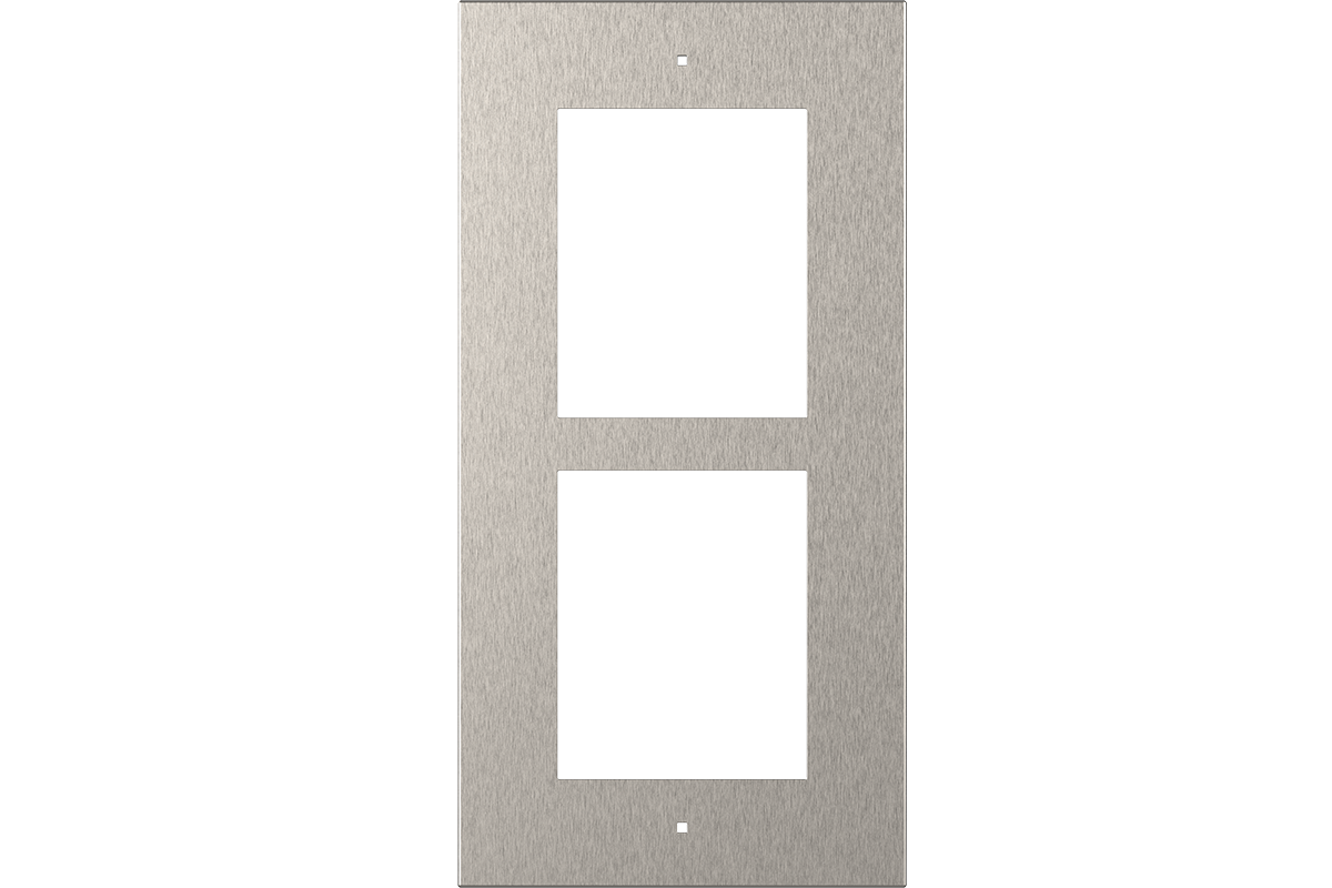 Flush-Mount Frame for Wall Installation, Two Modules, Silver