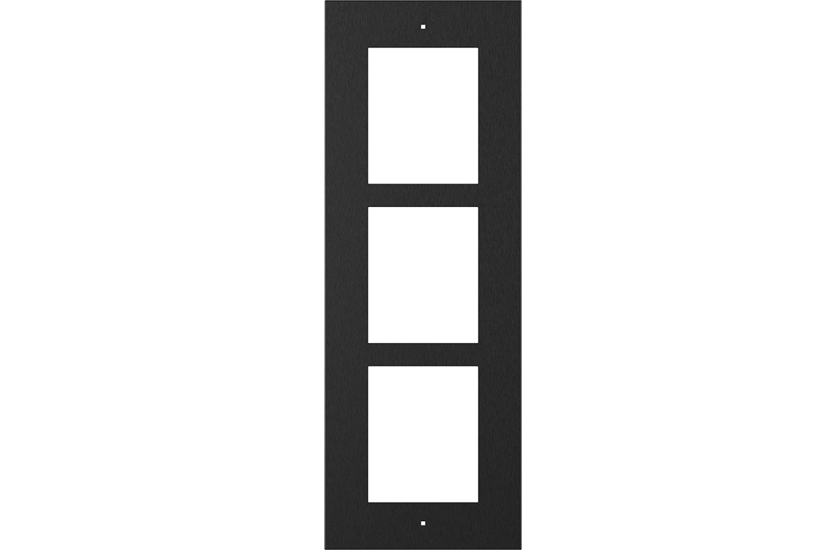 Flush-Mount Frame for Wall Installation, Triple Module, Black