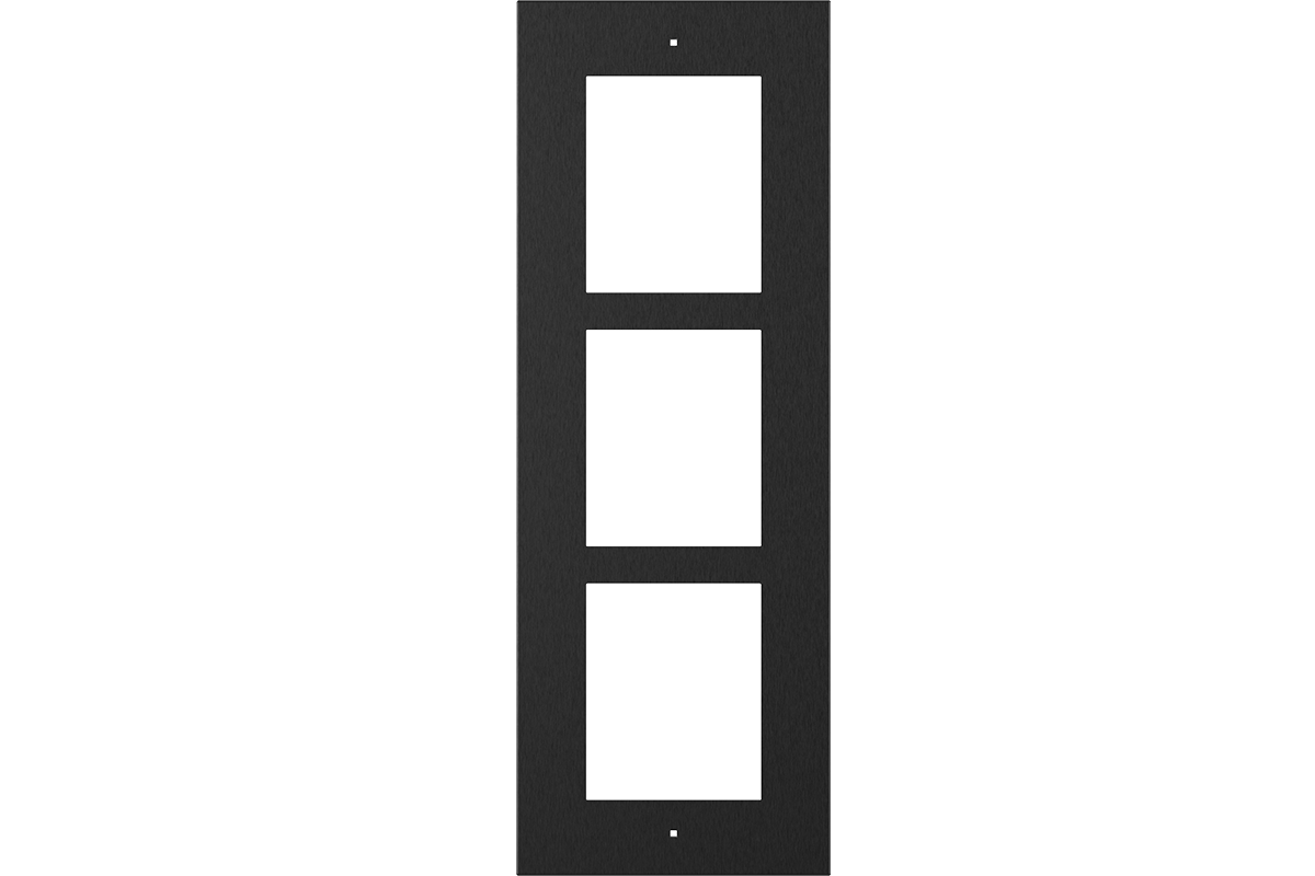 Flush-Mount Frame for Wall Installation, Triple Module, Black