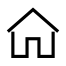 Outline of a house with a triangular roof, Home Page Icon for 2N Indoor Compact