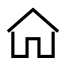Outline of a house with a triangular roof, Home Page Icon for 2N Indoor Compact