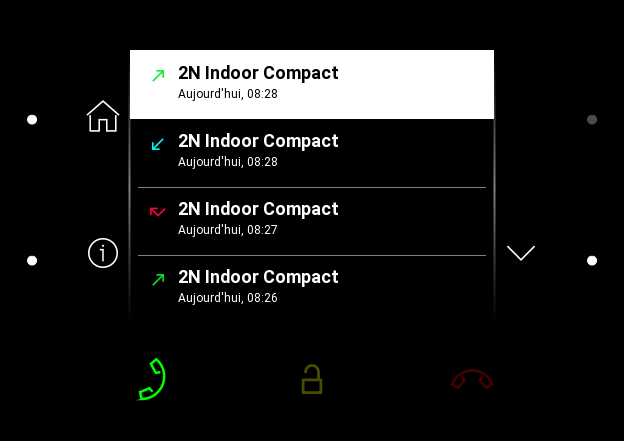 Call Log Screen of 2N Indoor Compact Indoor Station